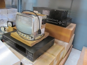 LOT TO INCLUDE: MISC METERS, SWITCHES, AND GAUGES, CONRAC MONITORS, JAVELIN CONTROLLER PORTS. LOADING & HANDLING FEE $15-4150